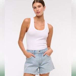 Abercrombie & Fitch Charcoal the cutoff Frayed Jean Shorts